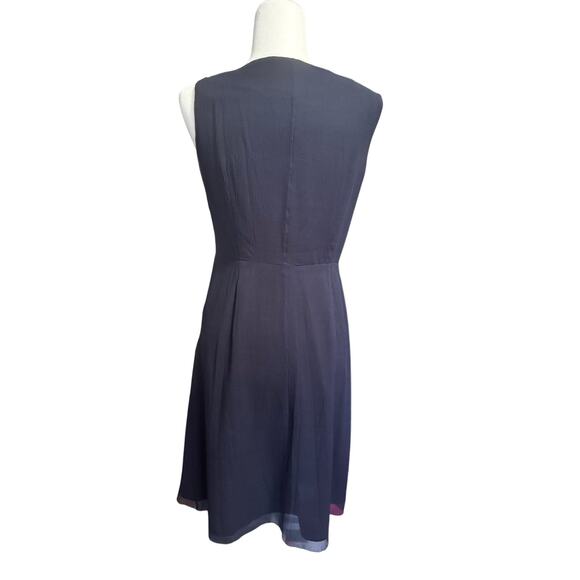 TORY BURCH Silk Crepe Georgette Style Dress in Navy Sz 8 - Picture 5 of 9